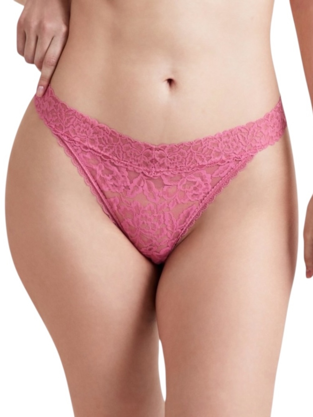 State of day Lace Thong Semi-Sheer, Soft Cotton Modal, Berry Breeze - NWT